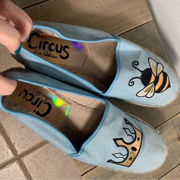 Circus by Sam Edelman Blue Queen Bee Slip On Espadrille Loafer Shoe - Picture 7 of 8